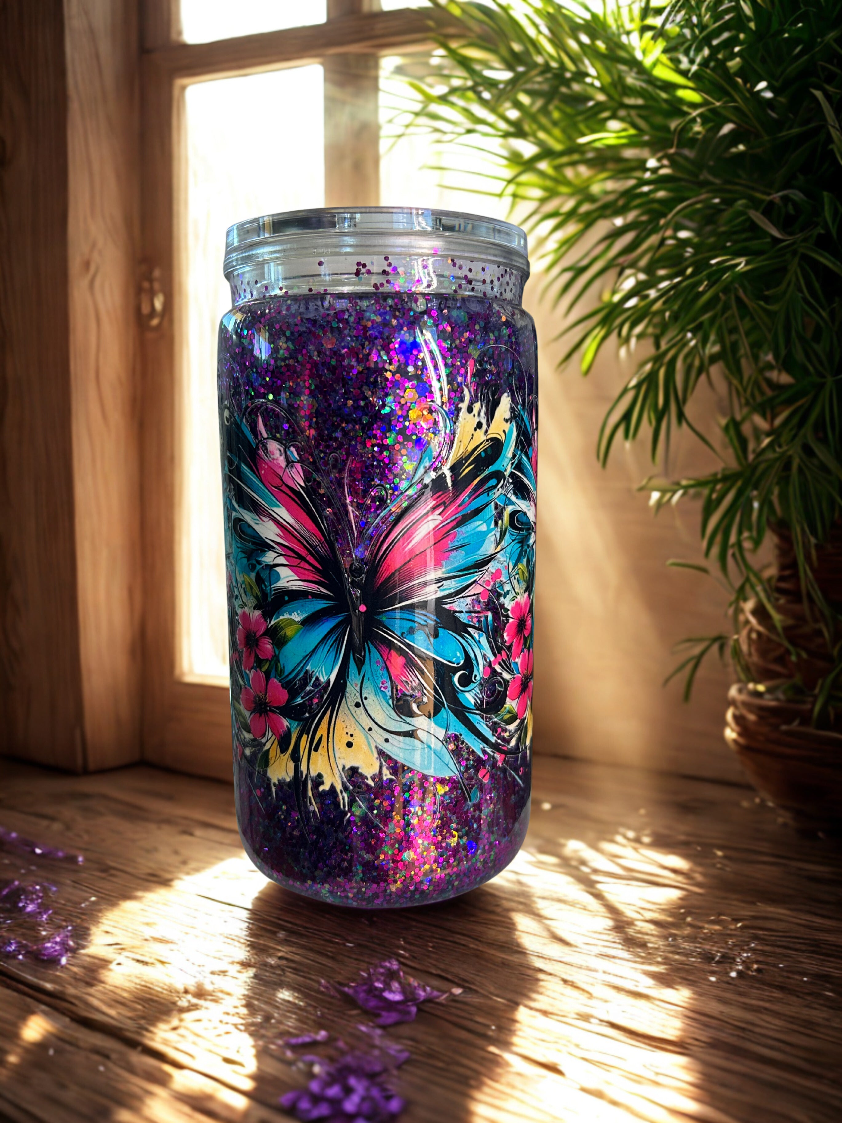 16oz Paint Splash Butterflies