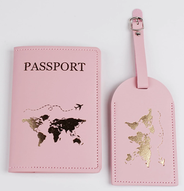 Passport Holder & Luggage Tag - Pink