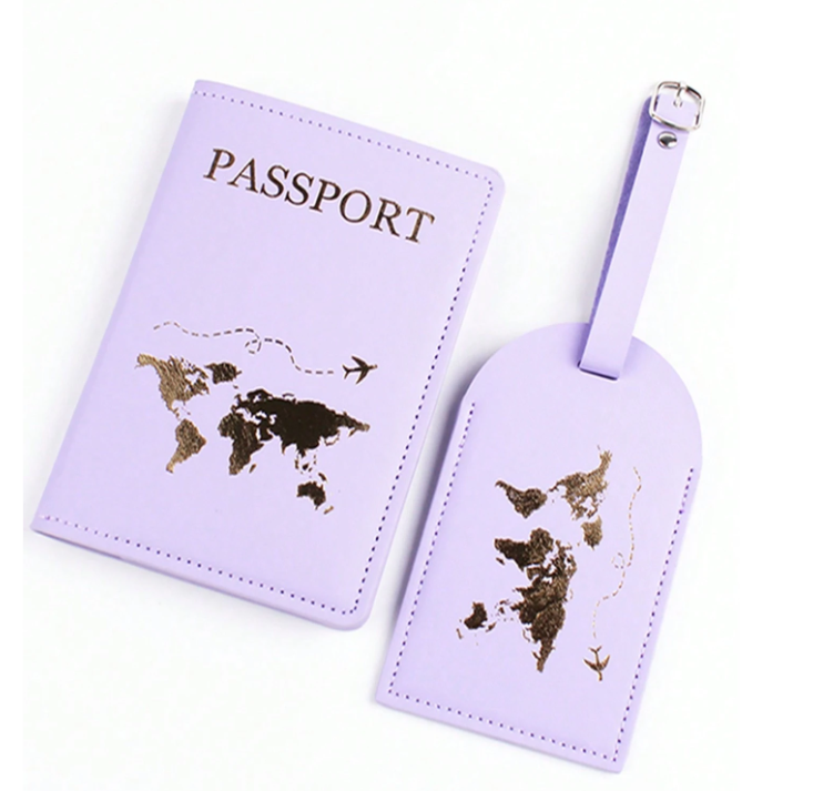 Passport Holder & Luggage Tag - Purple